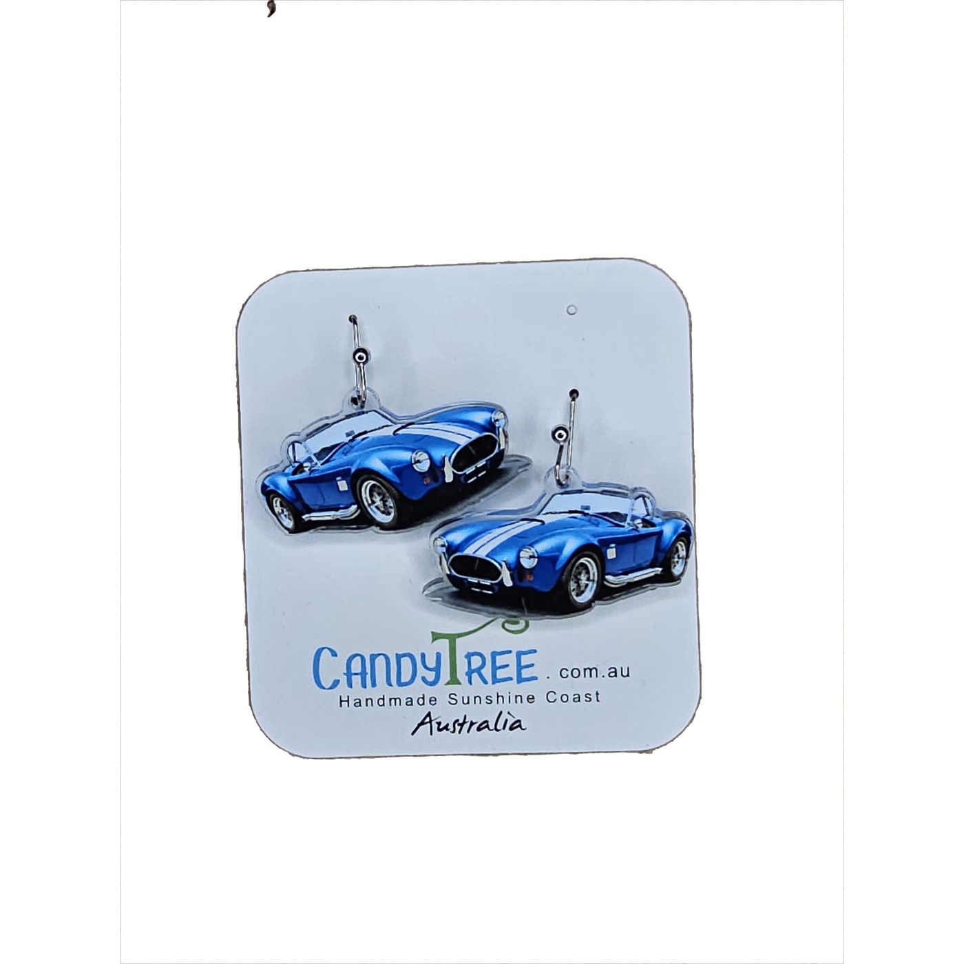 Blue Cobra Roadster Dangle Earrings