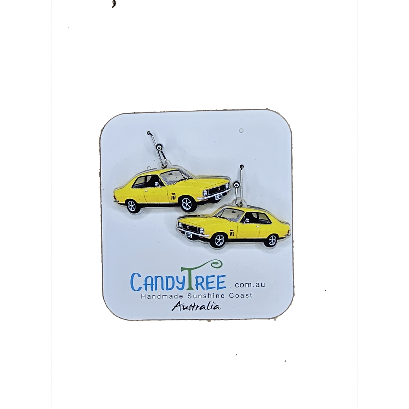Yellow Classic Sedan Dangle Earrings