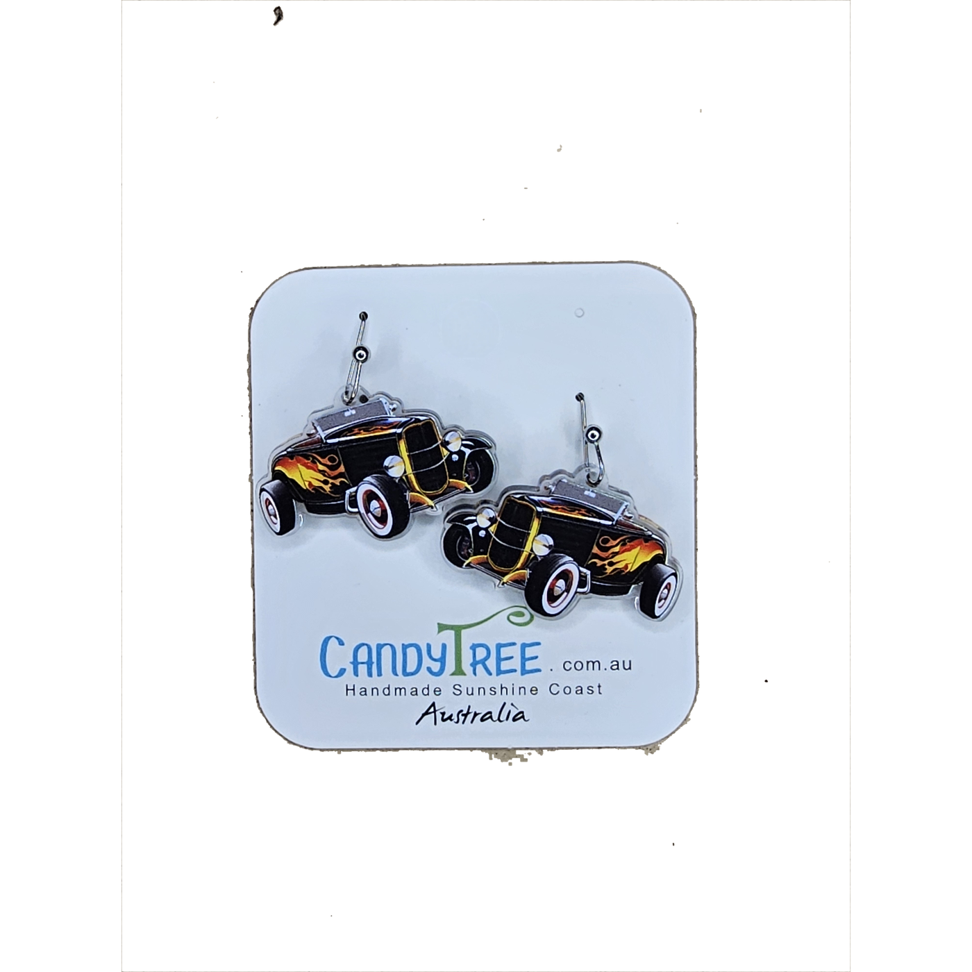 Flame Hot Rod Dangle Earrings