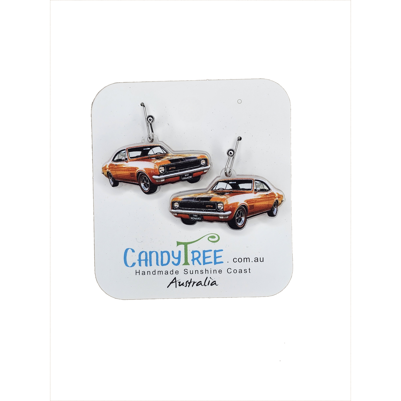 Orange Monaro GTS Dangle Earrings