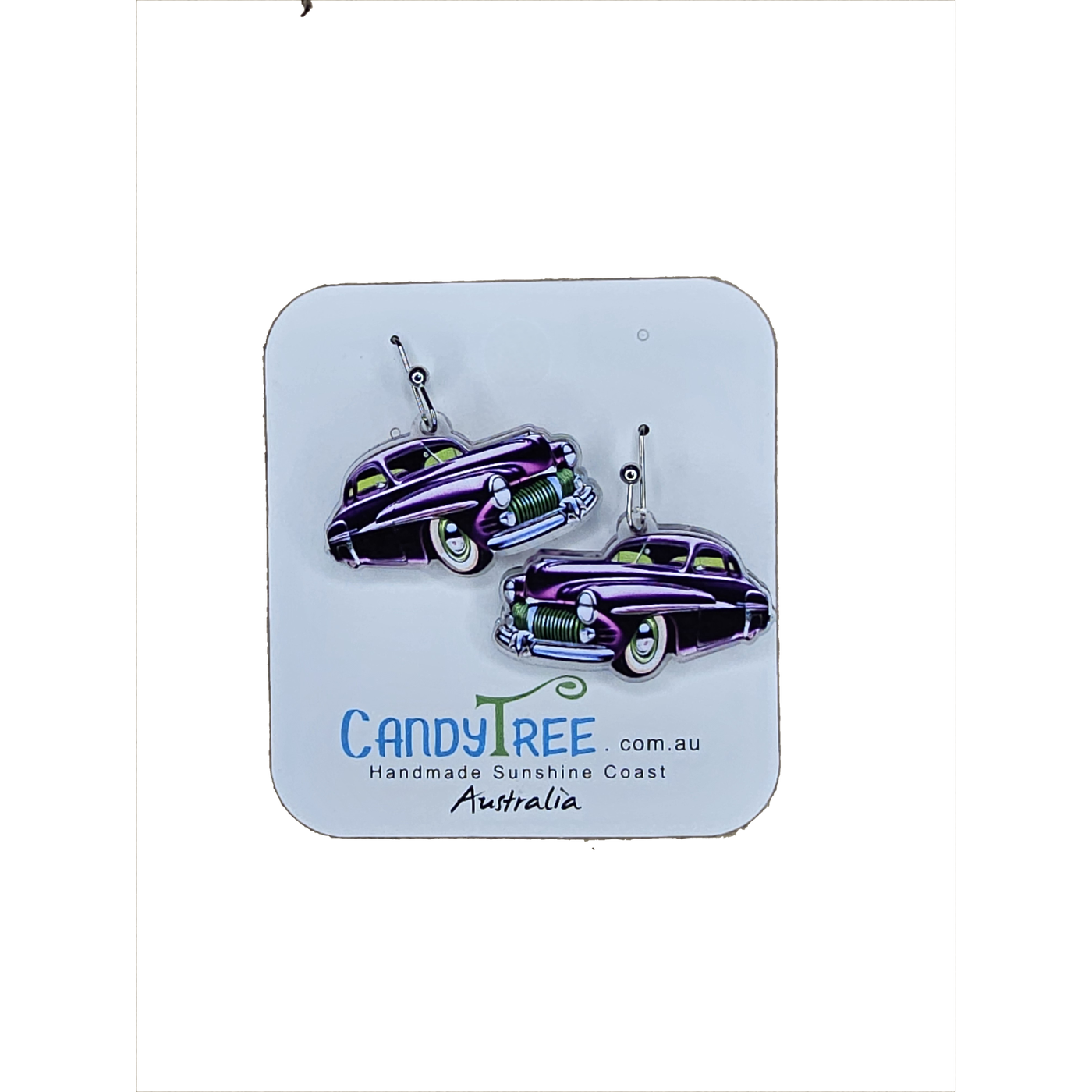 Purple Vintage Cruiser Dangle Earrings